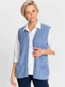 Strickweste mit Wellenabschlüssen