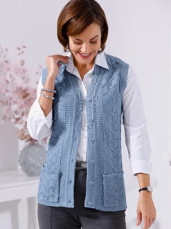 Strickweste mit Wellenabschlüssen