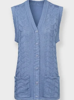 Strickweste mit Wellenabschlüssen