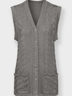 Strickweste mit Wellenabschlüssen