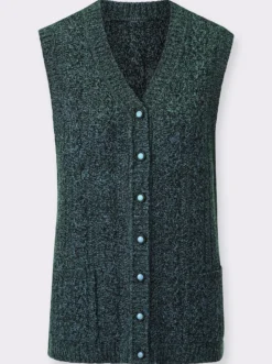 Strickweste mit Zopfmuster