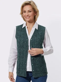 Strickweste mit Zopfmuster