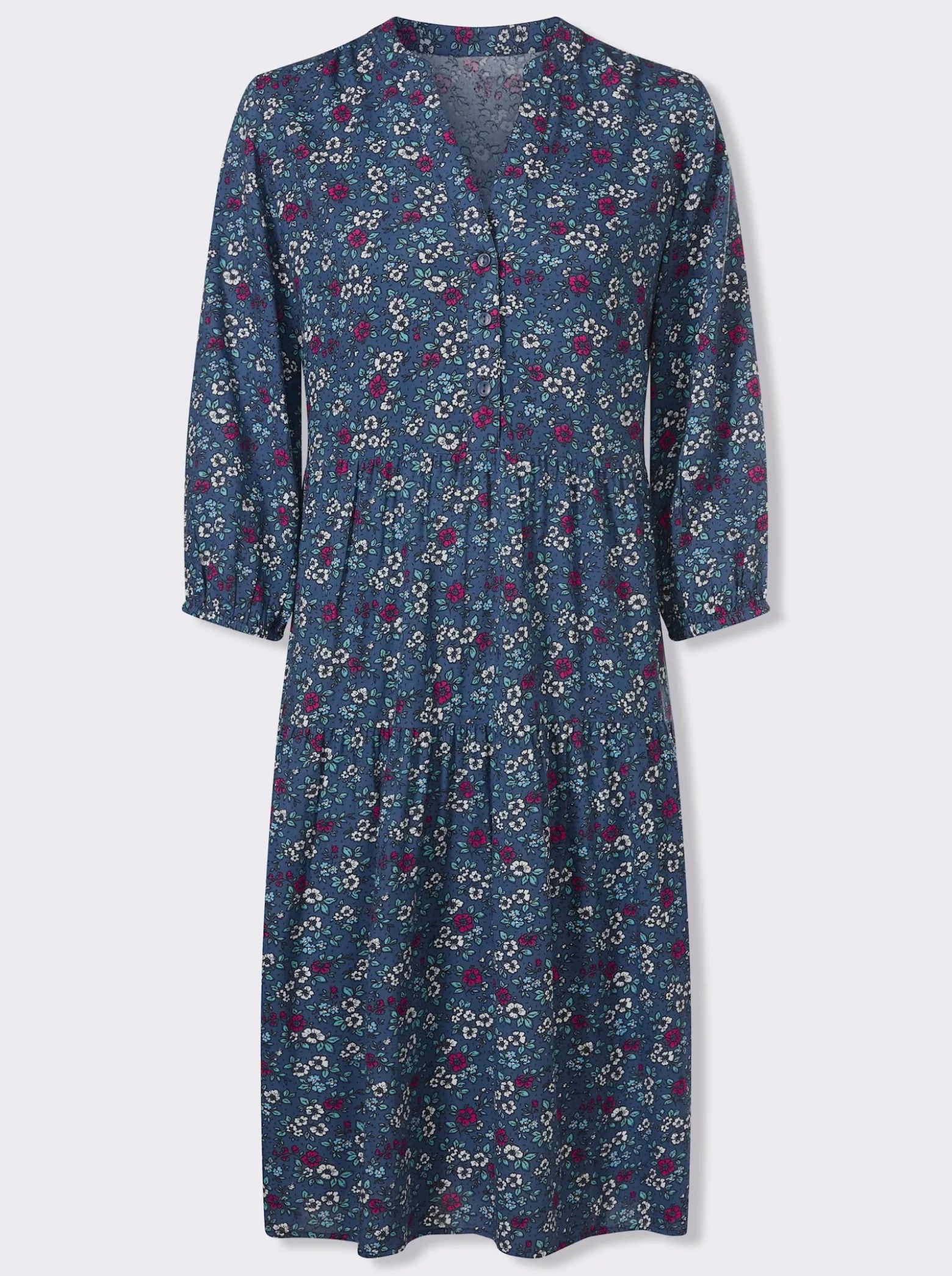 Stufenkleid mit 3/4-Ärmeln