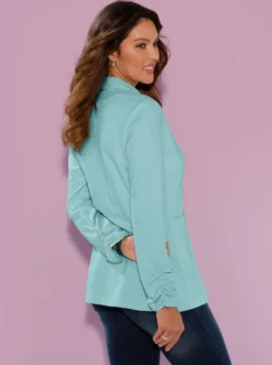 Sweatblazer am Ärmel gerafft