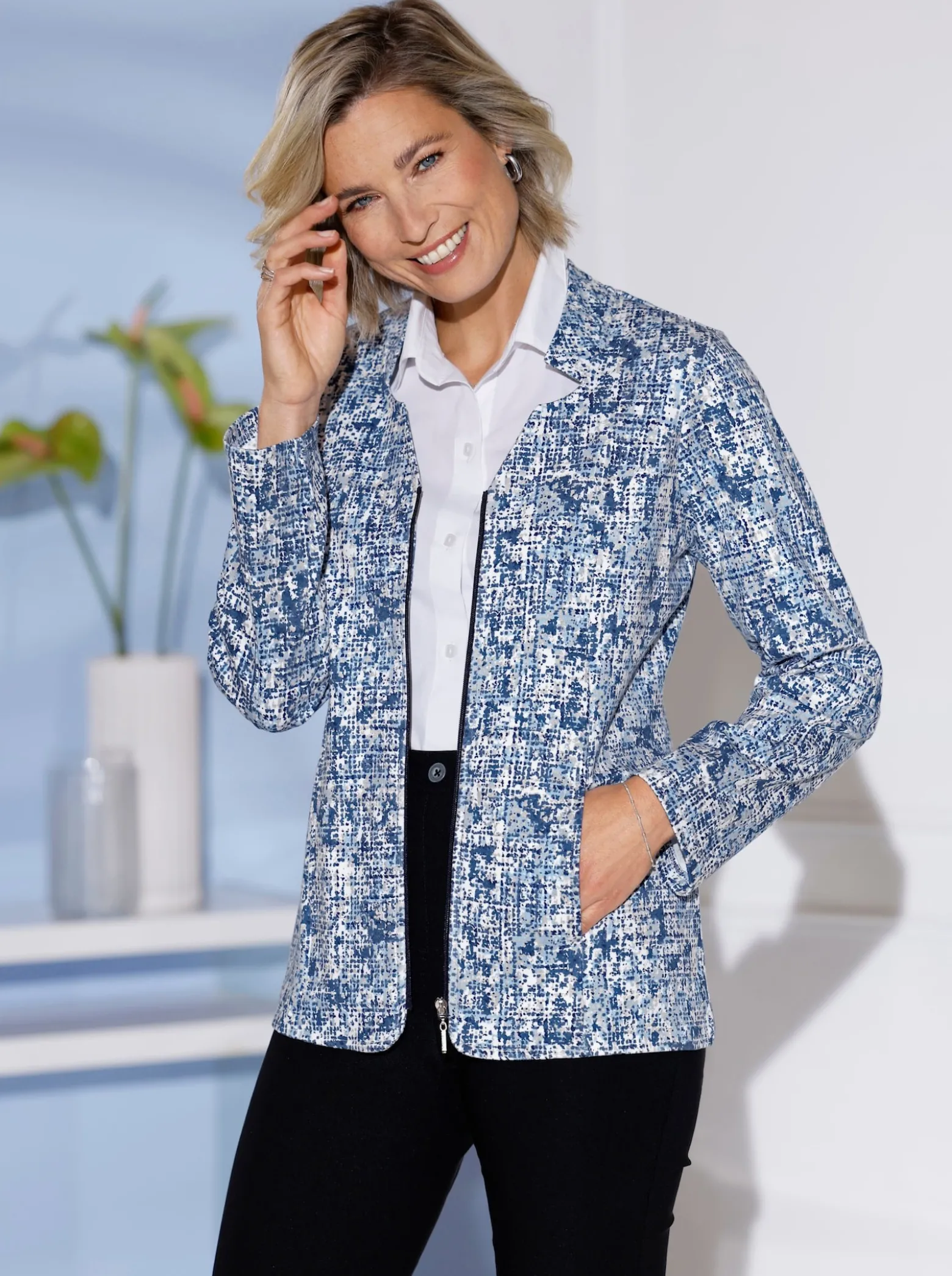 Sweatblazer in Bouclé-Optik