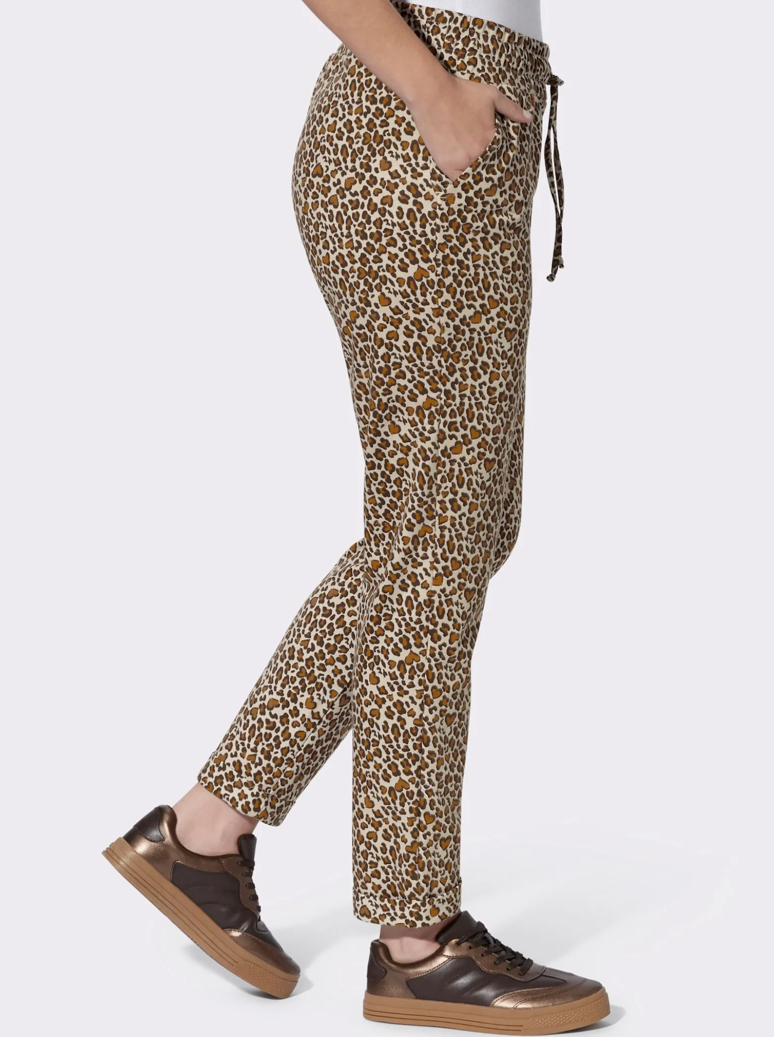 Sweathose im Animal-Print