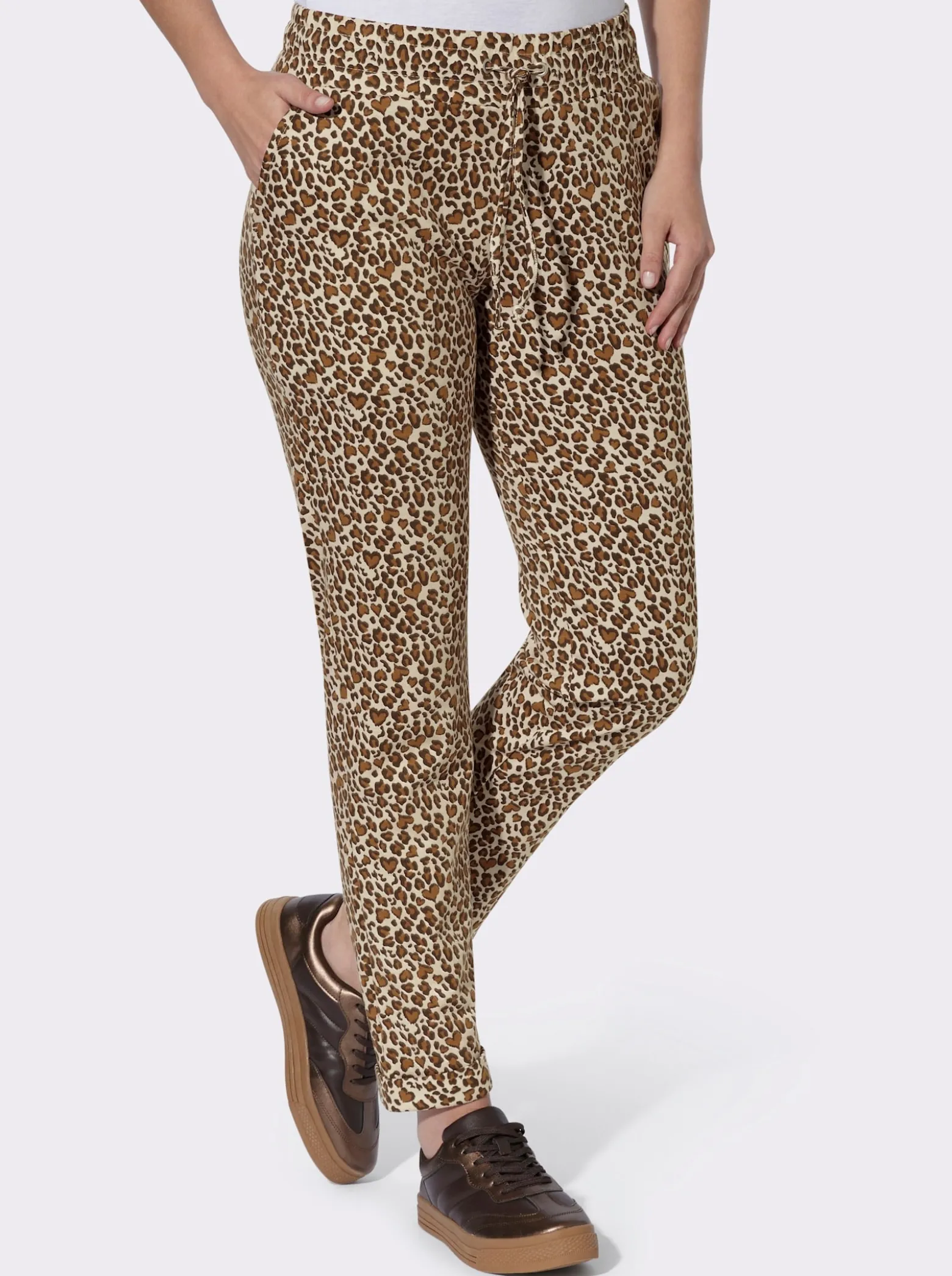 Sweathose im Animal-Print