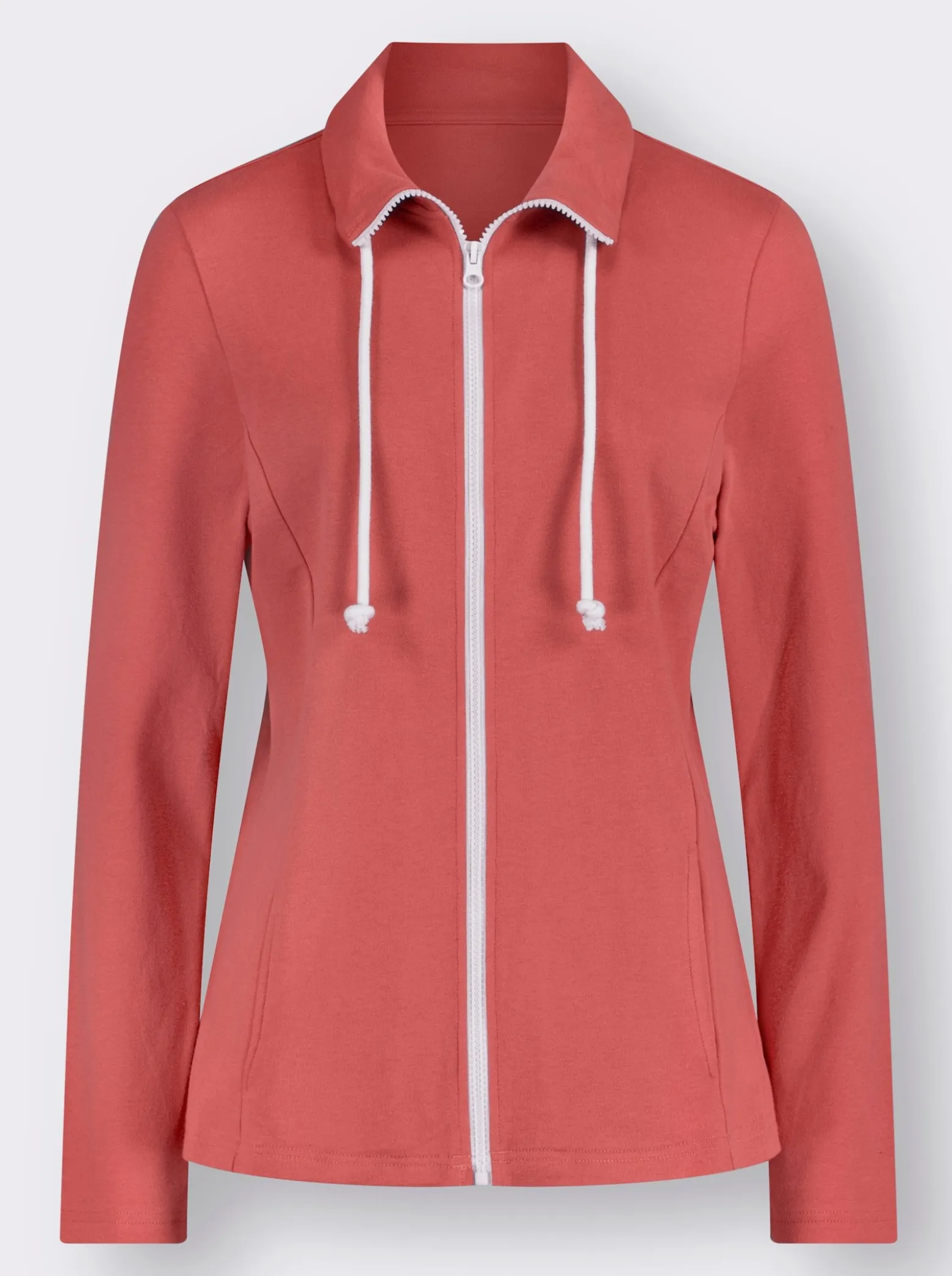 Sweatjacke aus Interlock-Jersey, formstabil