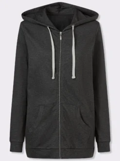 Sweatjacke in Longform