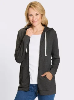 Sweatjacke in Longform