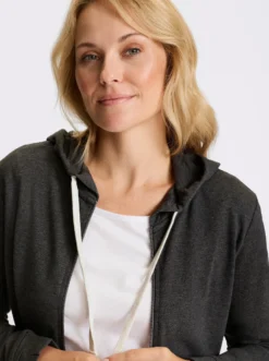 Sweatjacke in Longform