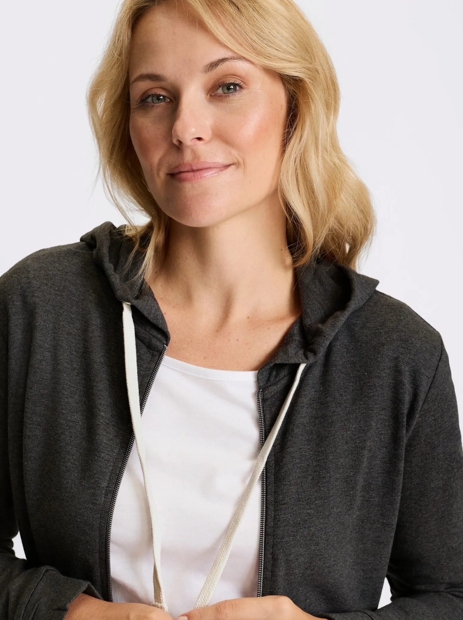 Sweatjacke in Longform