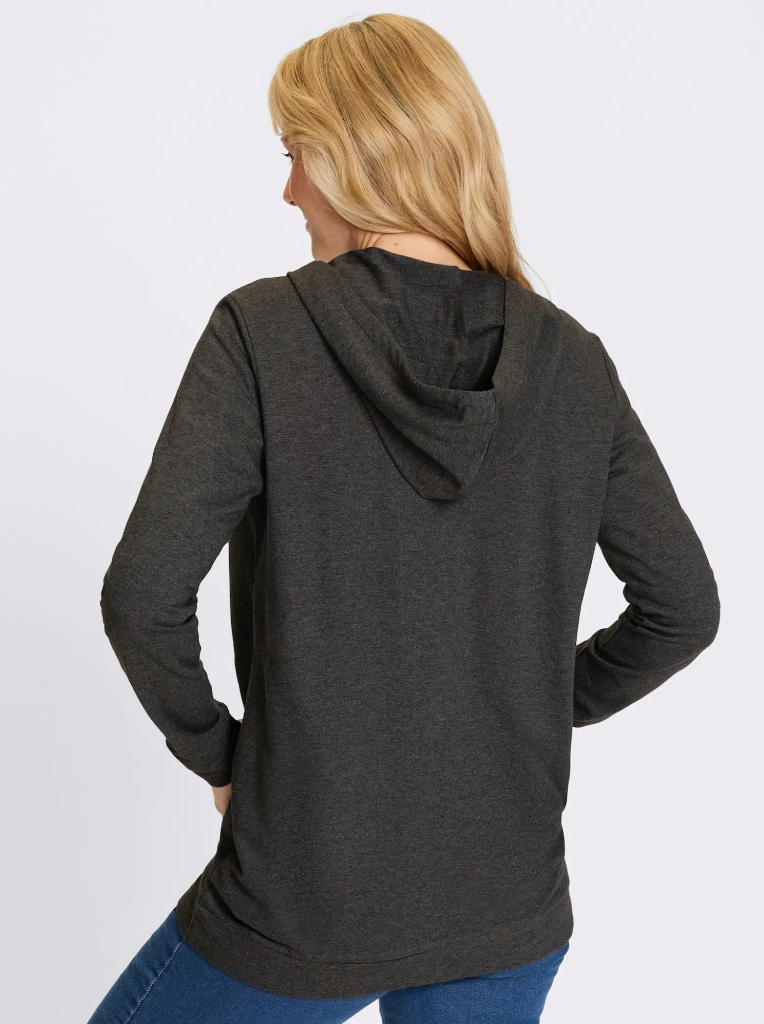 Sweatjacke in Longform