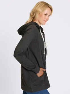 Sweatjacke in Longform