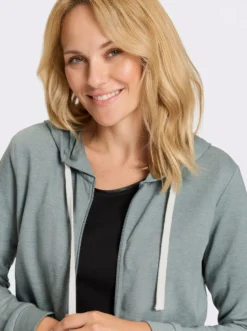 Sweatjacke in Longform