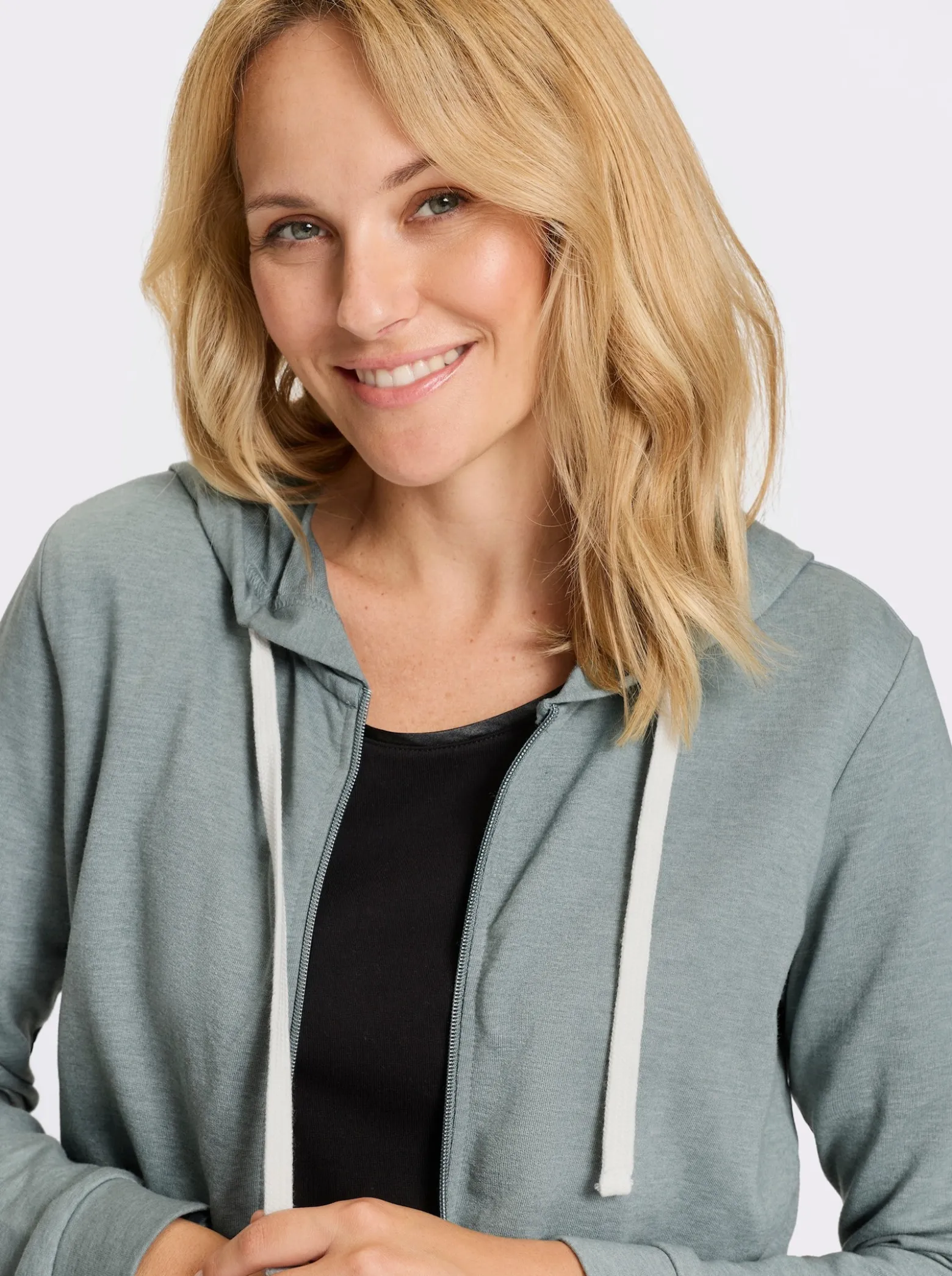 Sweatjacke in Longform
