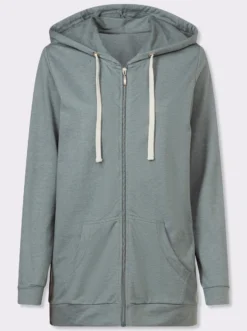 Sweatjacke in Longform