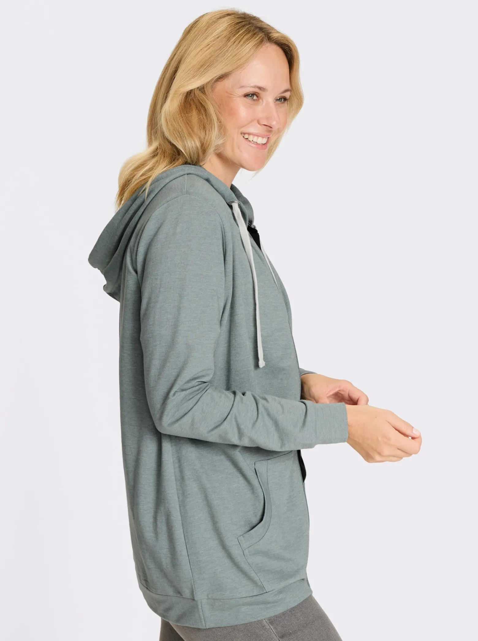 Sweatjacke in Longform