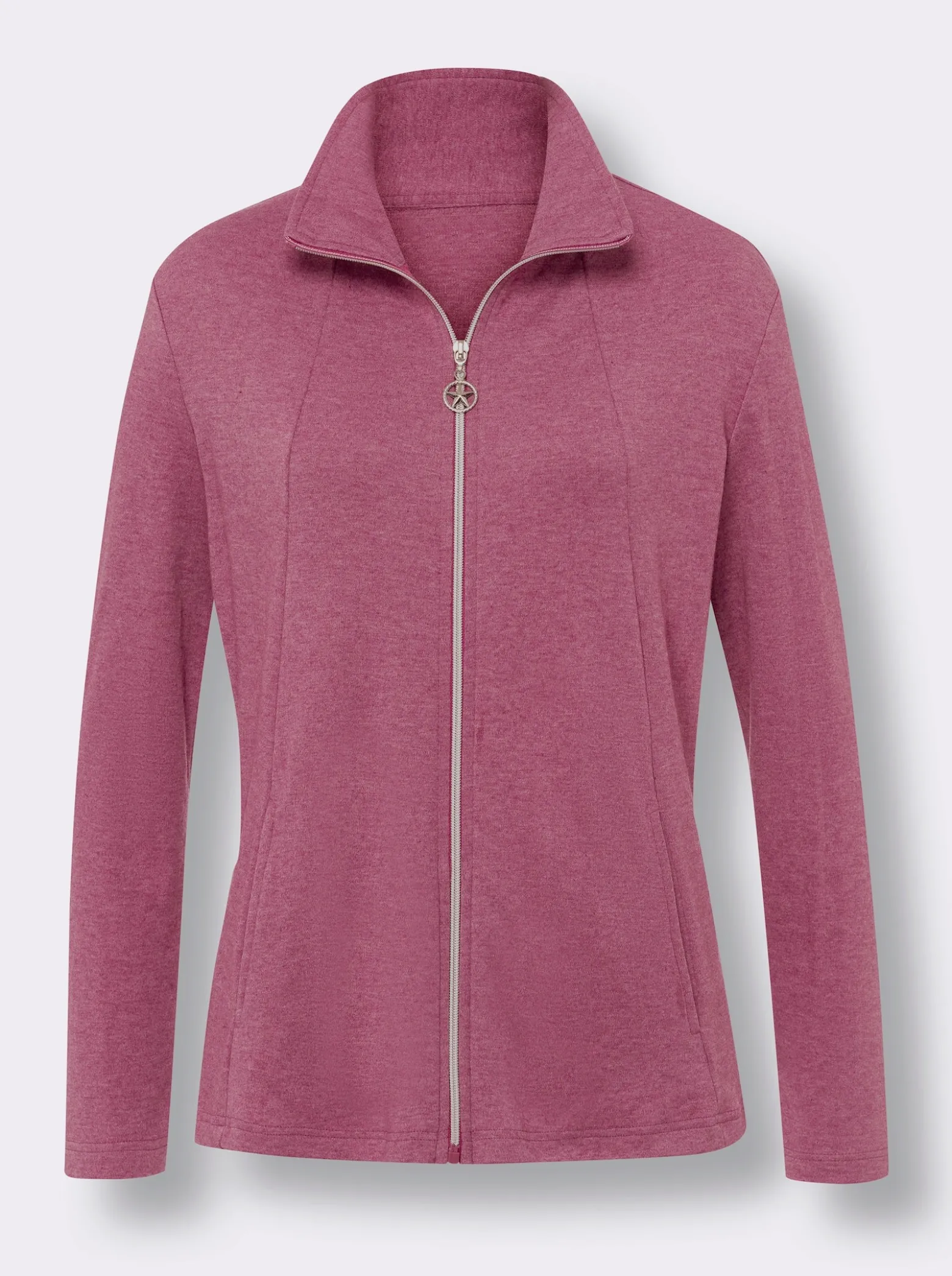 Sweatjacke in Melange-Optik