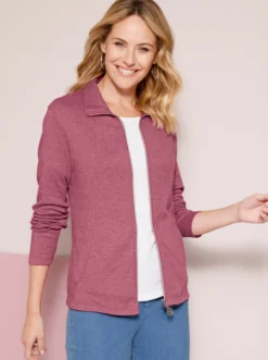 Sweatjacke in Melange-Optik