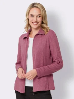 Sweatjacke in Melange-Optik