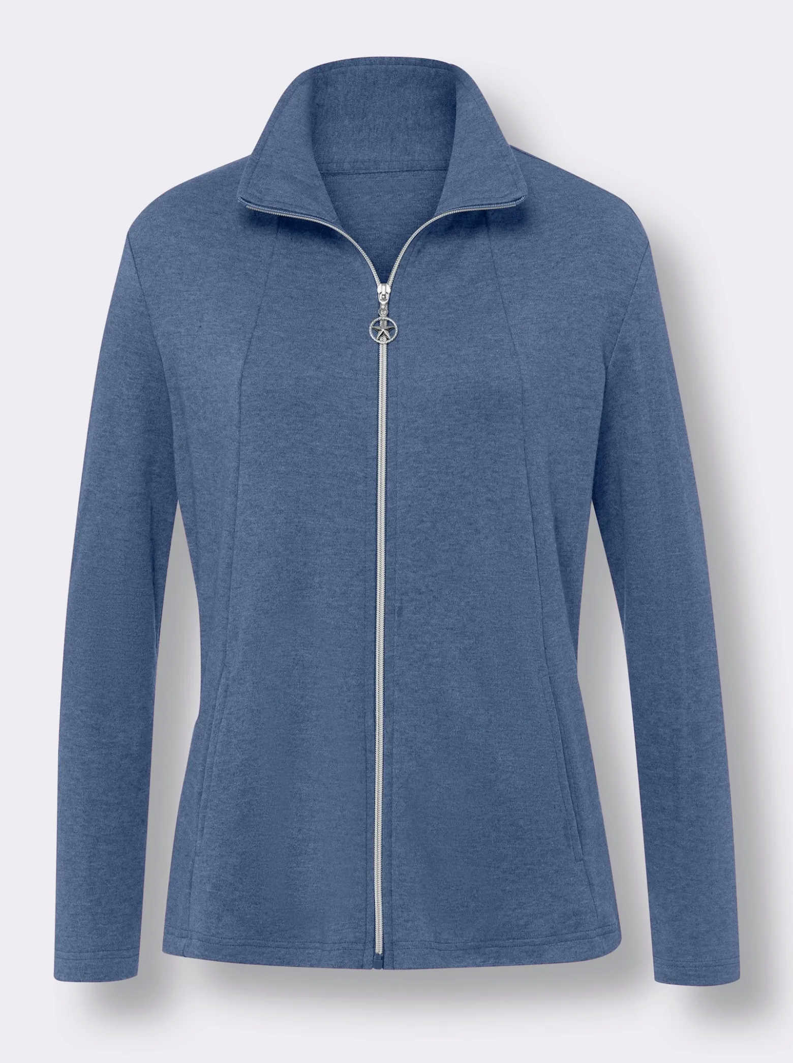 Sweatjacke in Melange-Optik