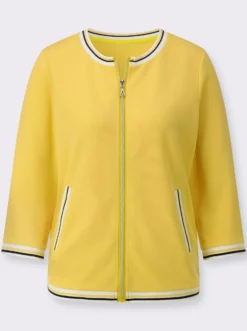 Sweatjacke mit gestreiften Bündchen