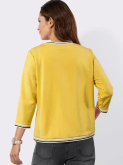 Sweatjacke mit gestreiften Bündchen