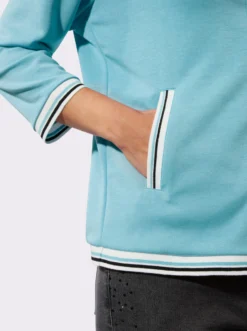 Sweatjacke mit gestreiften Bündchen