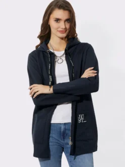 Sweatjacke mit Glitzer-Applikation hinten
