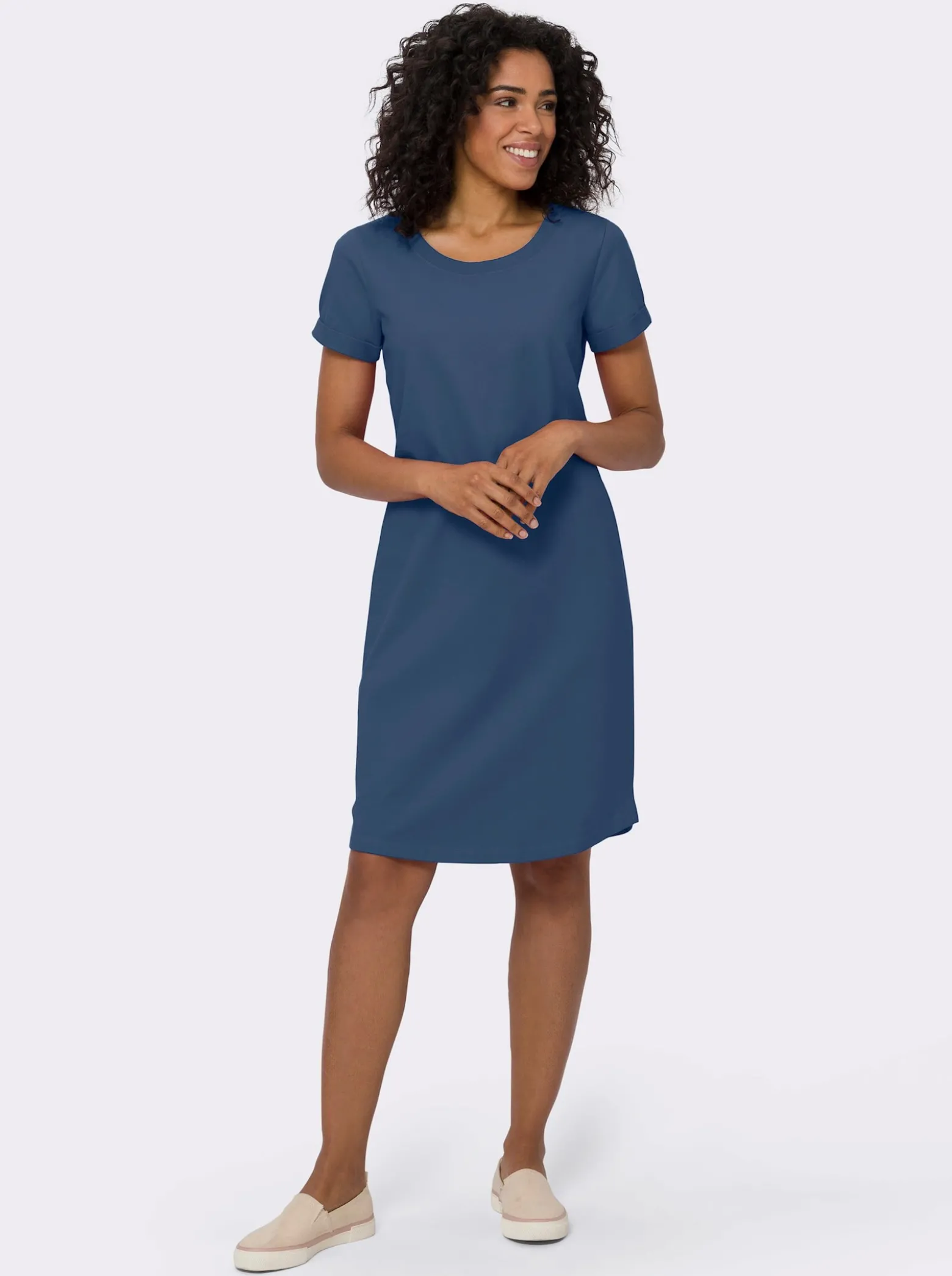 Sweatkleid mit Ärmelaufschlag