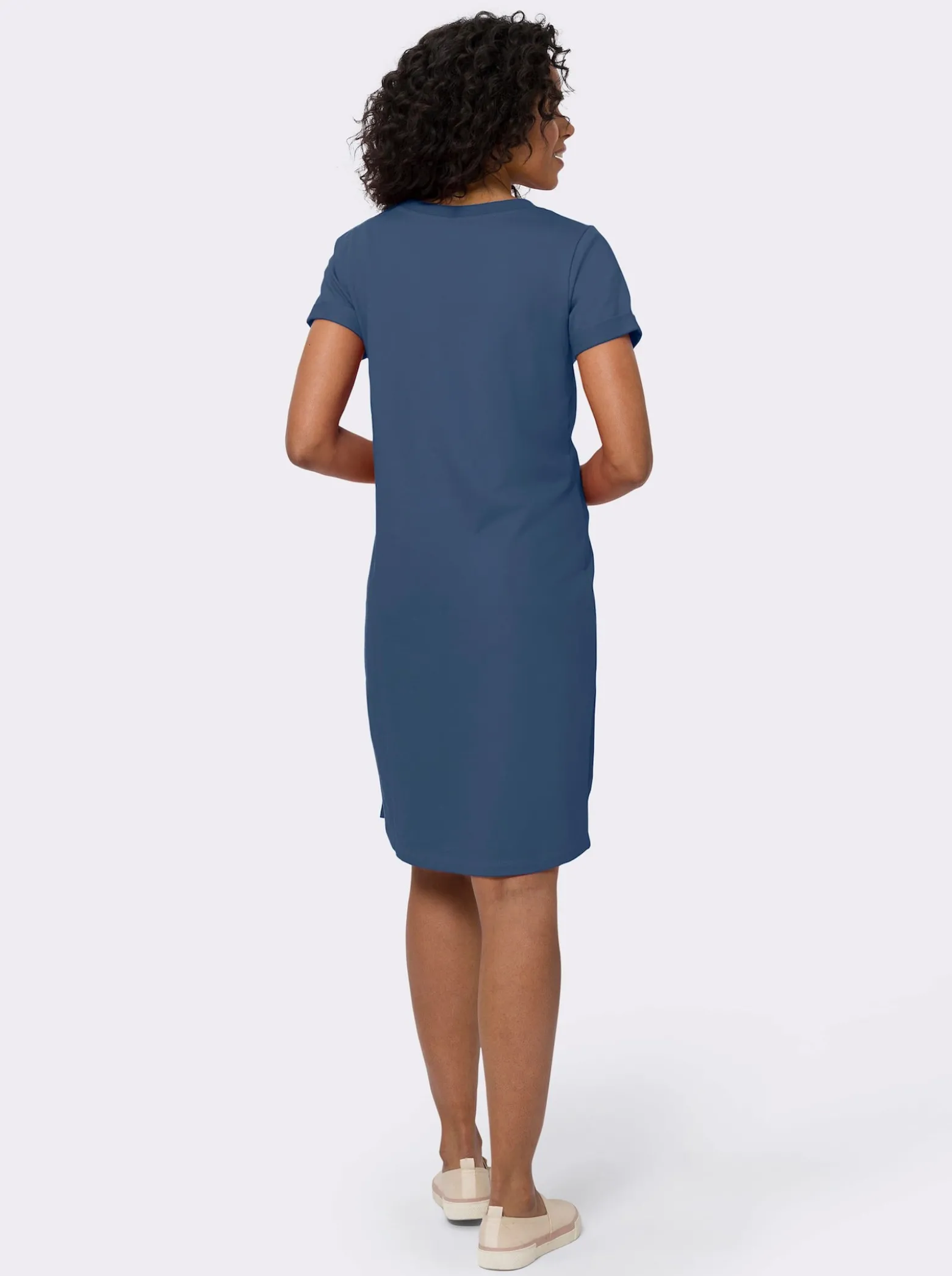 Sweatkleid mit Ärmelaufschlag