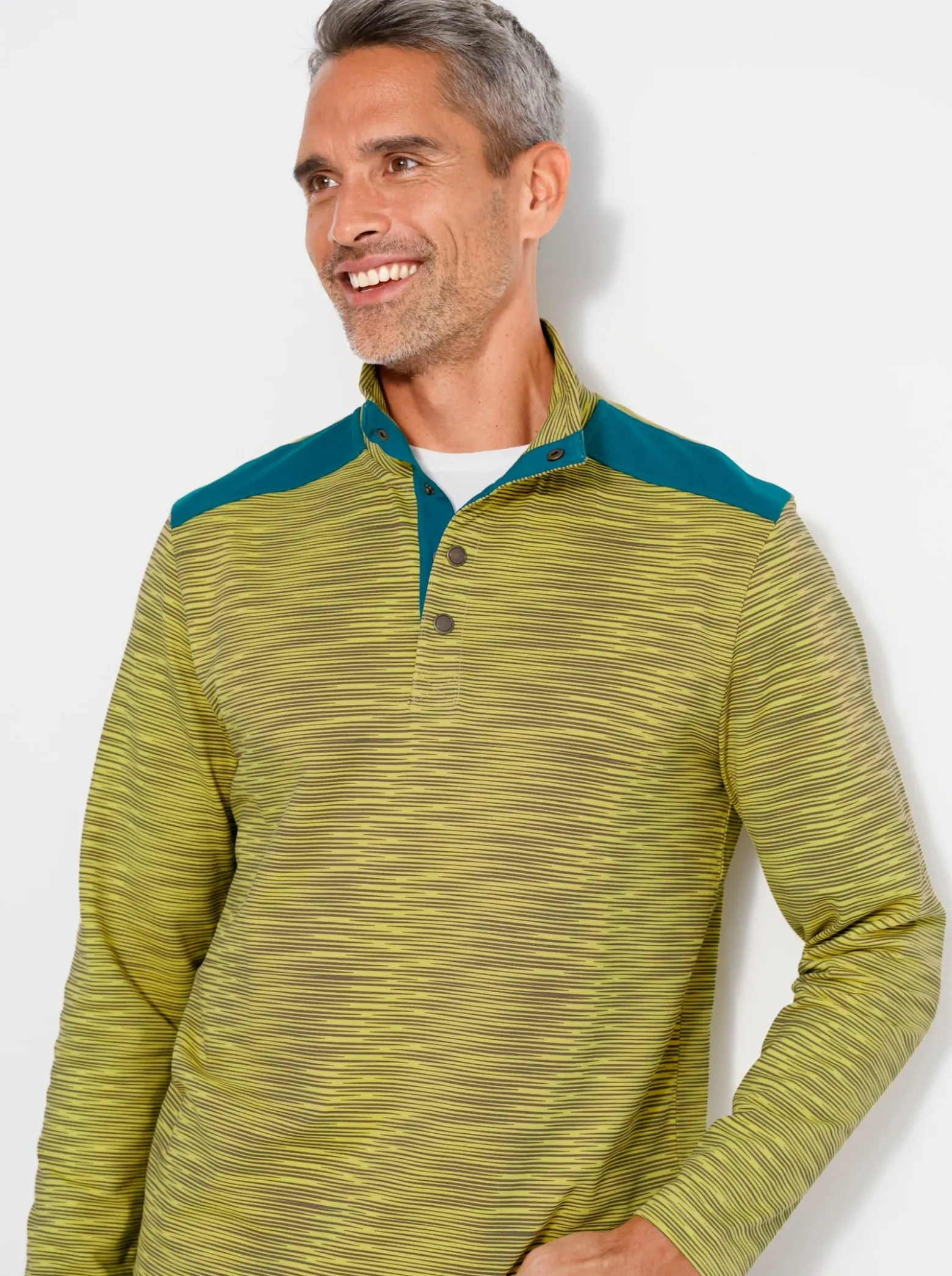 Sweatshirt aus reiner Baumwolle, gestreift