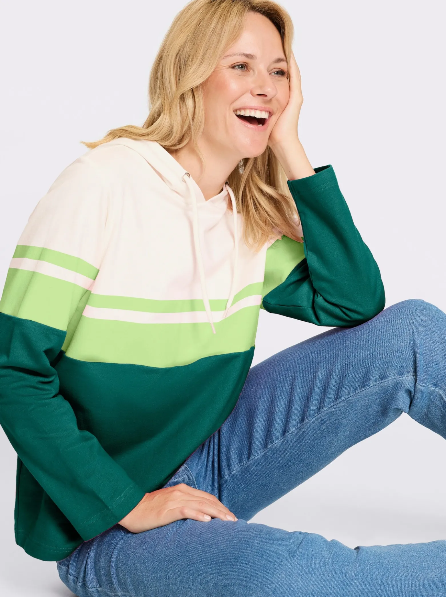 Sweatshirt im Color-Blocking-Dessin