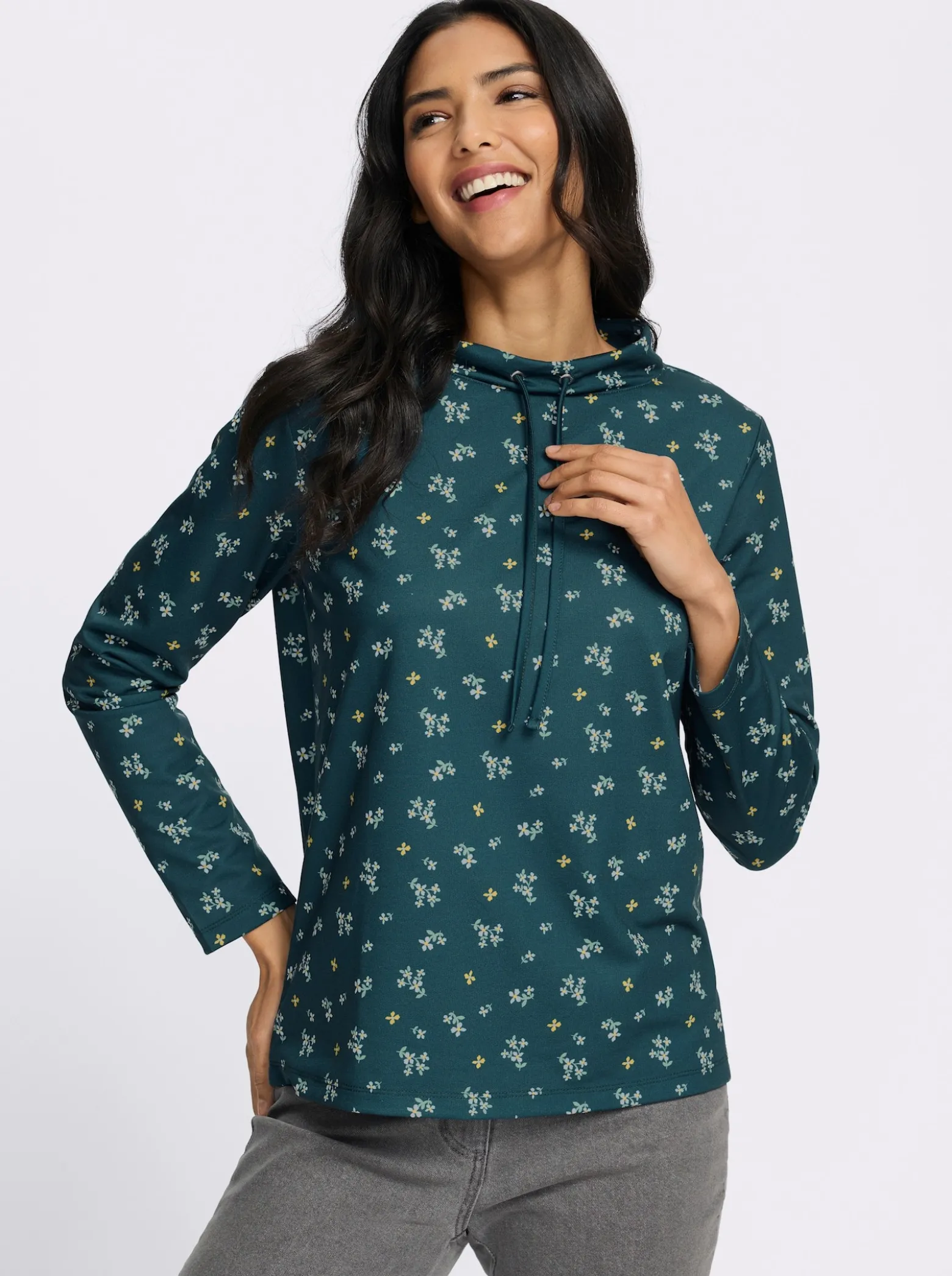 Sweatshirt im floralen Dessin