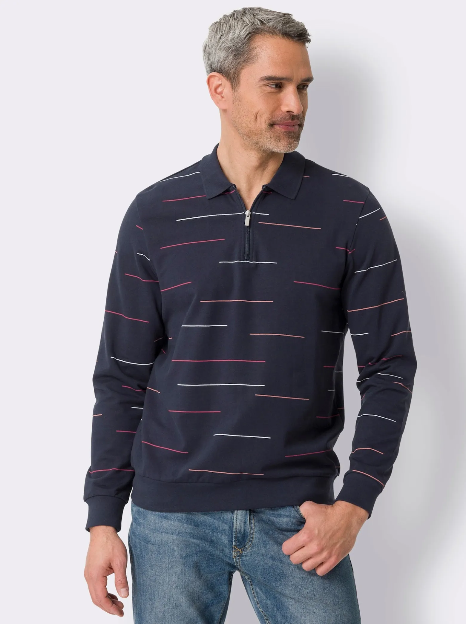 Sweatshirt im Ringel-Look