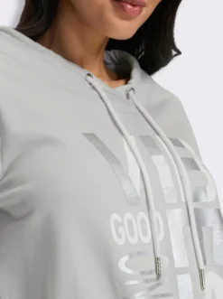 Sweatshirt mit überlappendem Ausschnitt