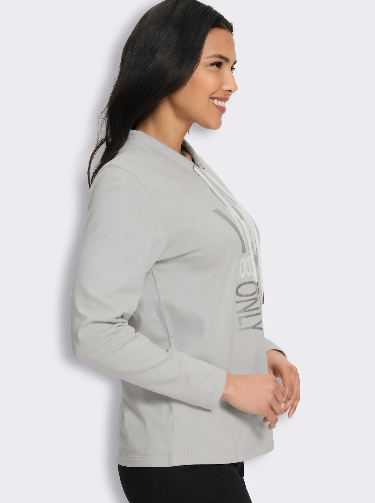 Sweatshirt mit überlappendem Ausschnitt