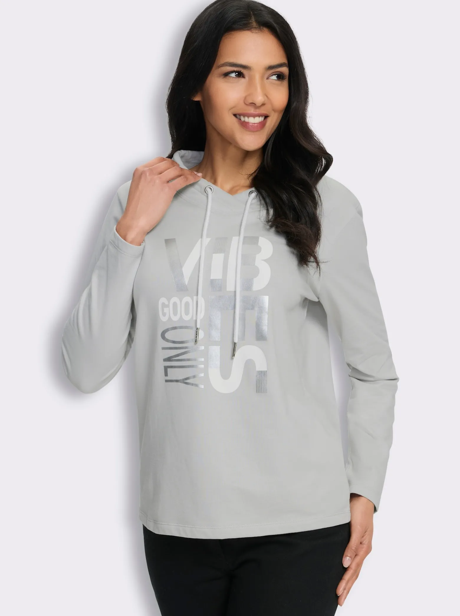 Sweatshirt mit überlappendem Ausschnitt