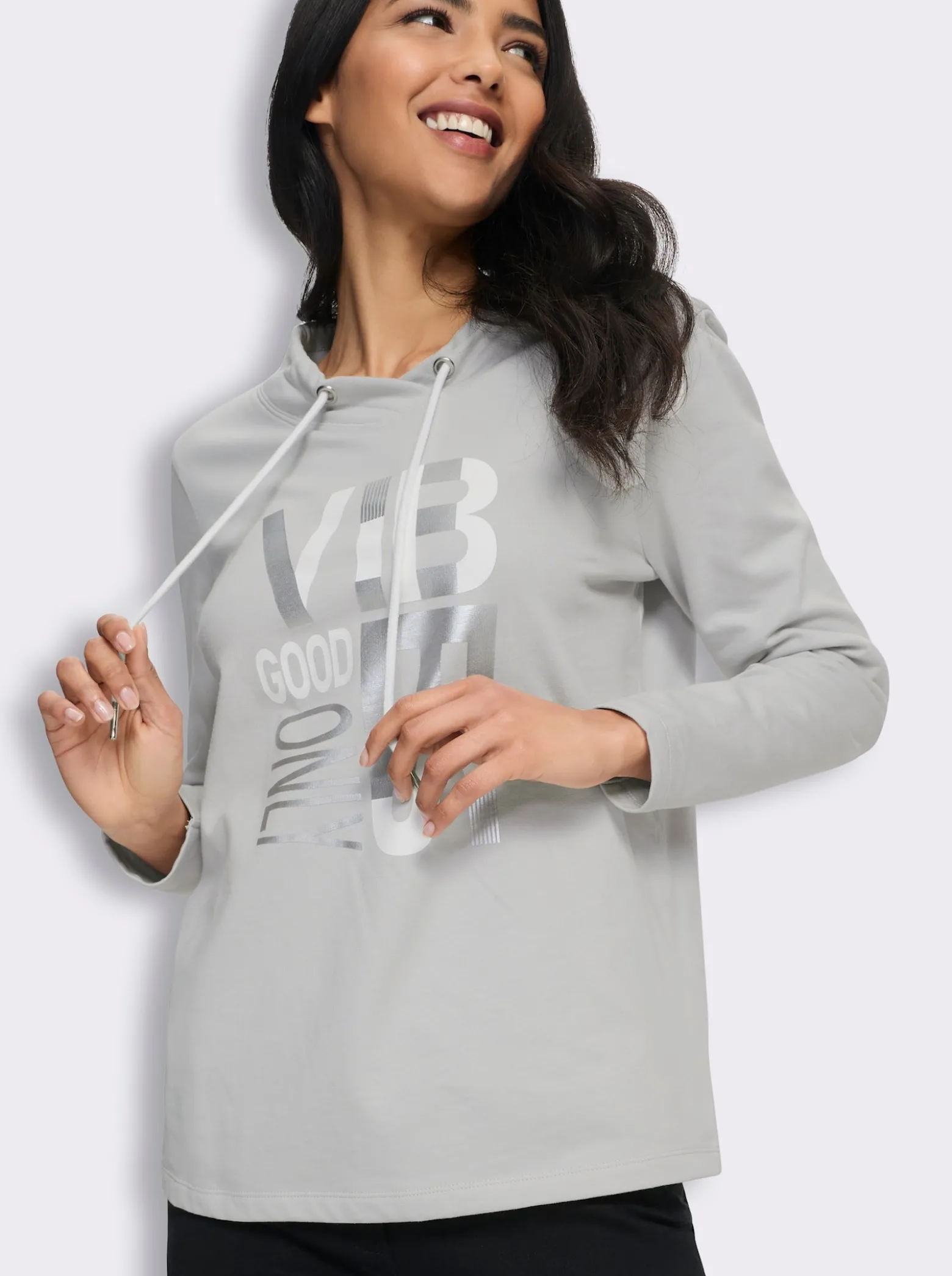 Sweatshirt mit überlappendem Ausschnitt