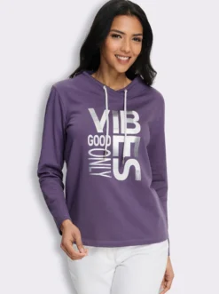 Sweatshirt mit überlappendem Ausschnitt