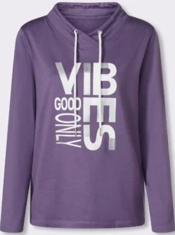 Sweatshirt mit überlappendem Ausschnitt