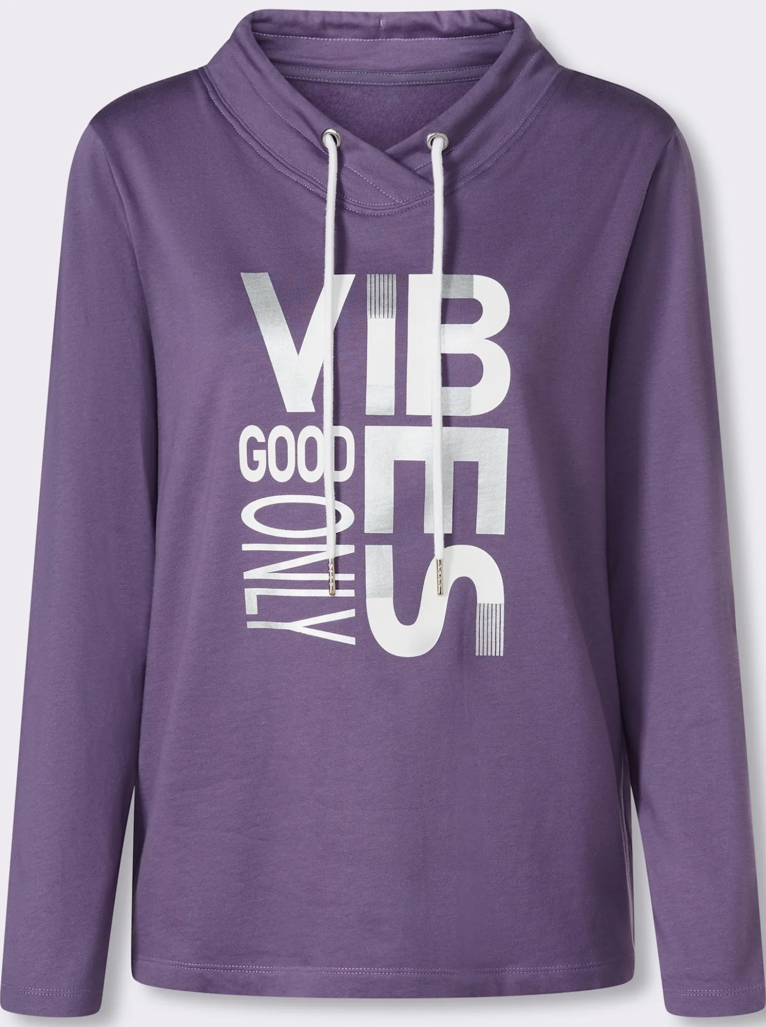 Sweatshirt mit überlappendem Ausschnitt