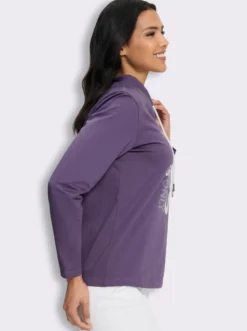 Sweatshirt mit überlappendem Ausschnitt