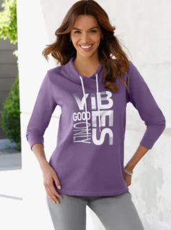 Sweatshirt mit überlappendem Ausschnitt