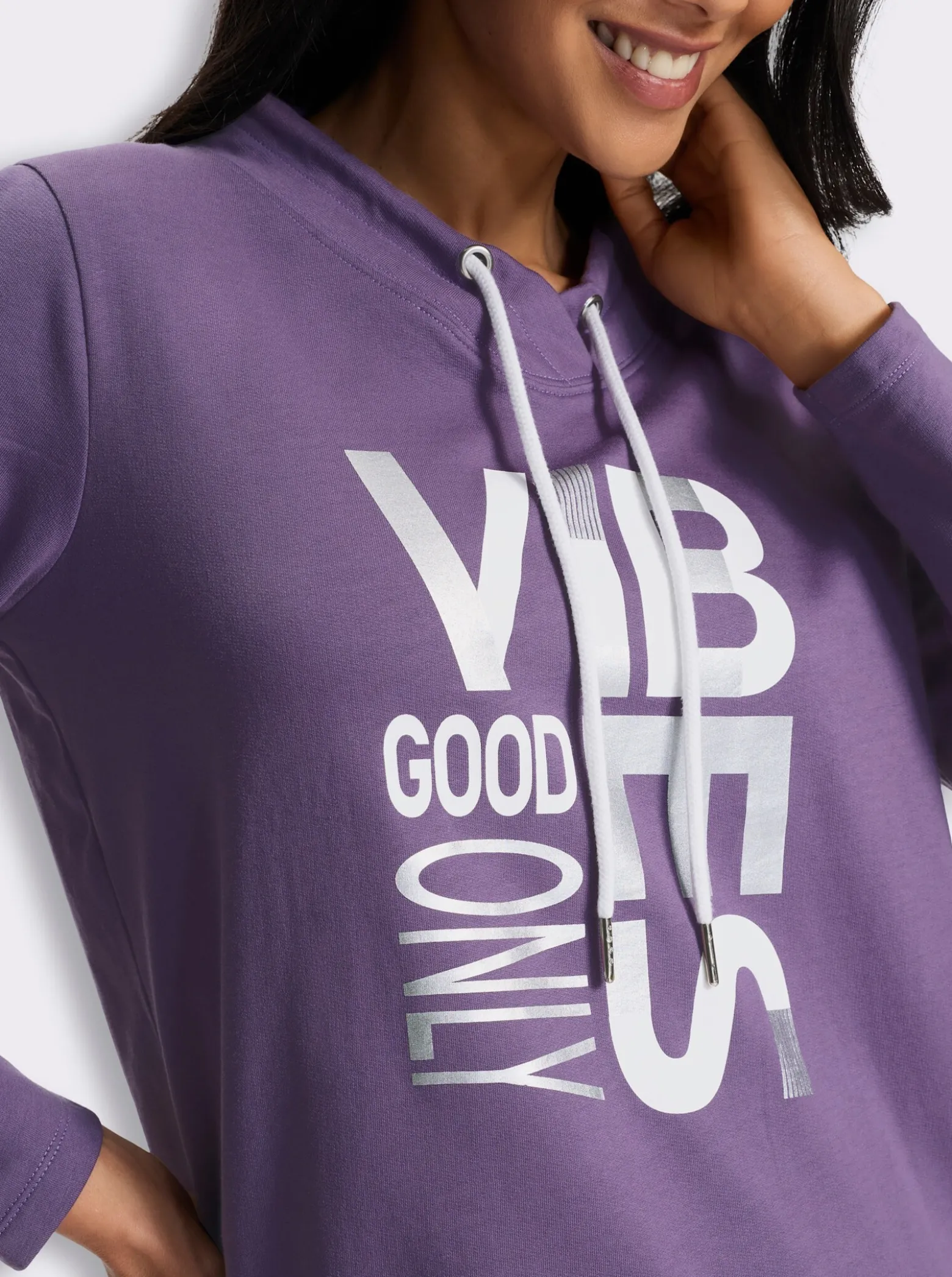 Sweatshirt mit überlappendem Ausschnitt