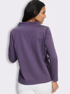 Sweatshirt mit überlappendem Ausschnitt