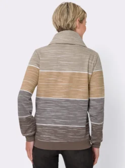 Sweatshirt mit überlappendem Rollkragen