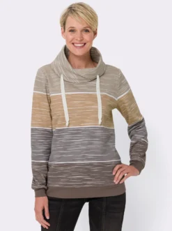 Sweatshirt mit überlappendem Rollkragen