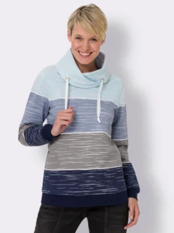 Sweatshirt mit überlappendem Rollkragen
